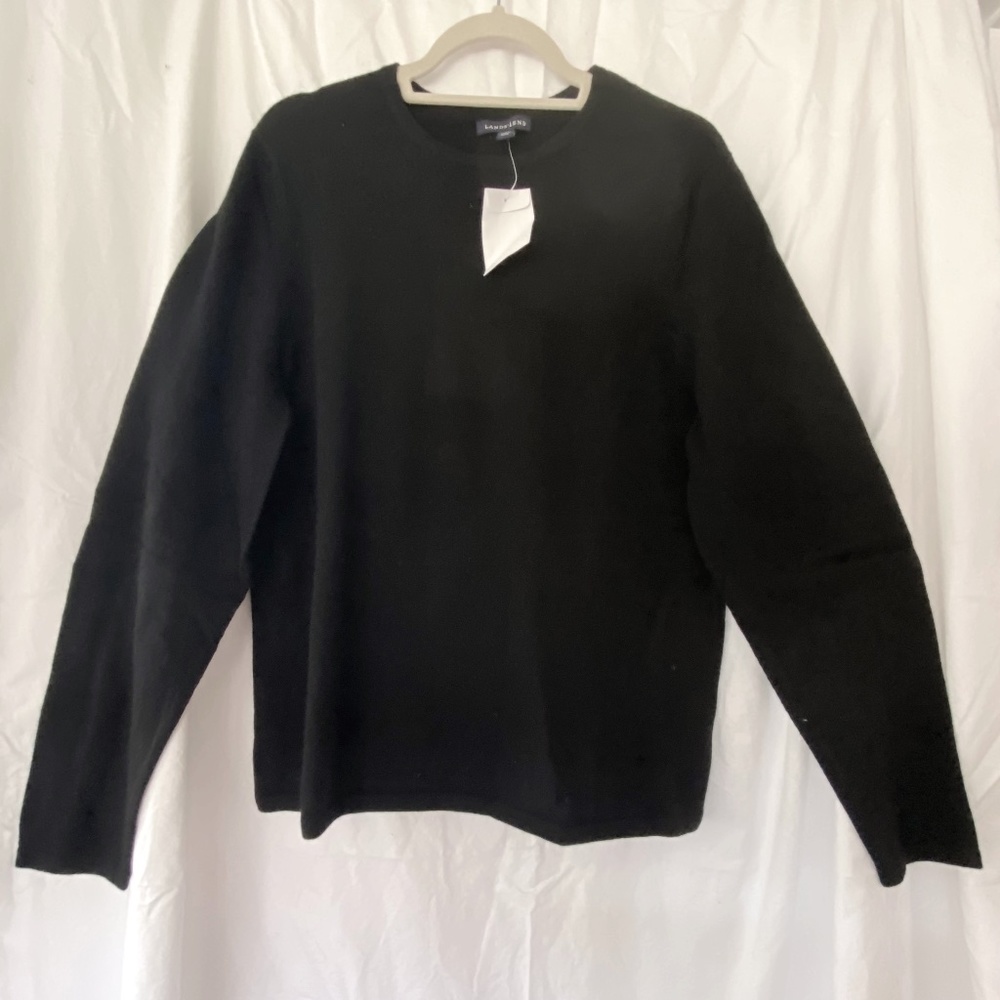 Black 100% Cashmere Crew Neck Sweater - NWT